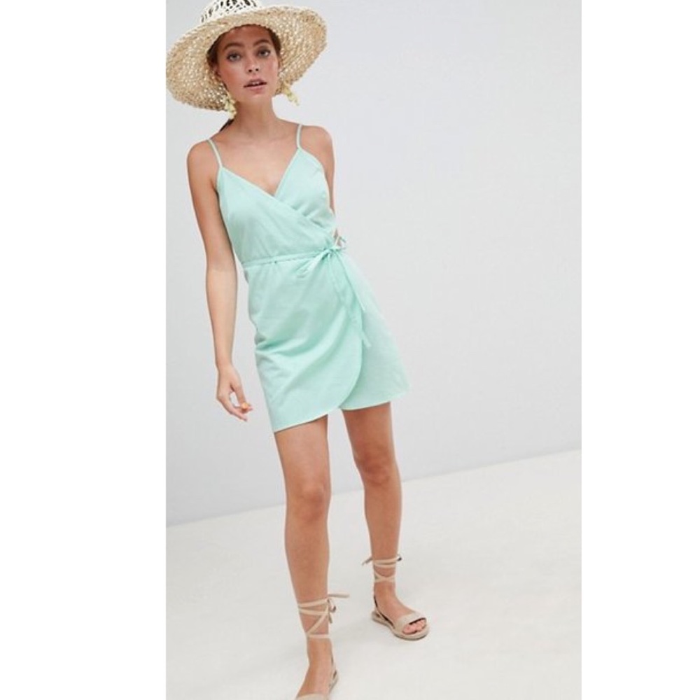 ASOS Petite Mint Green Wrap Dress